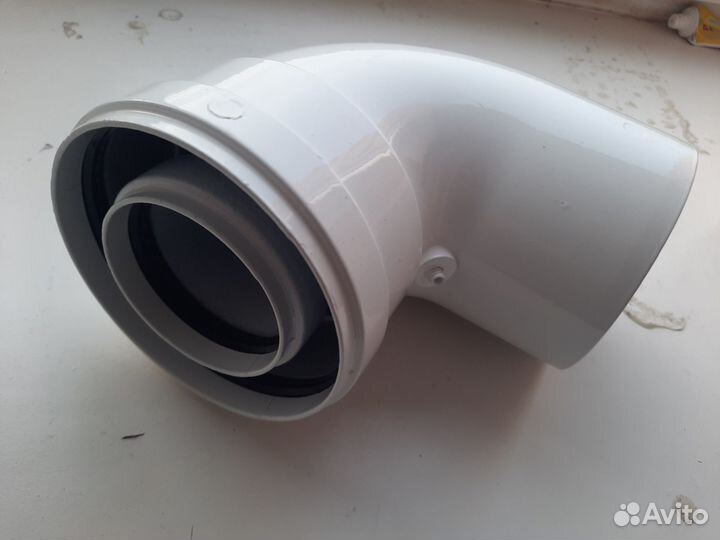 Отвод, труба дымохода котла 80мм, 60/100мм