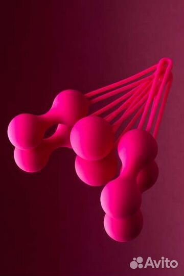 Тренажер Кегеля, набор, силикон, розовый, 16,5 см