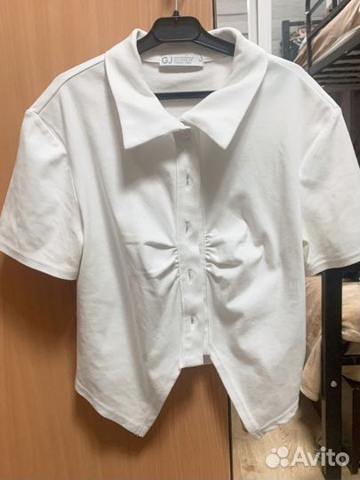 Кроп топ белый на рост 160-170 размер М
