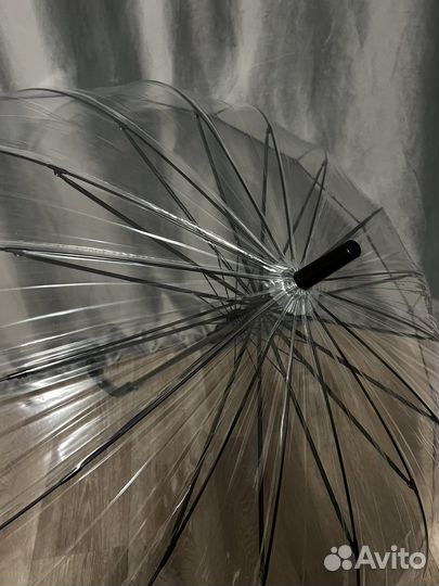 Зонт трость прозрачный