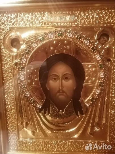 Храмовая икона. Писанная, сусальное золото