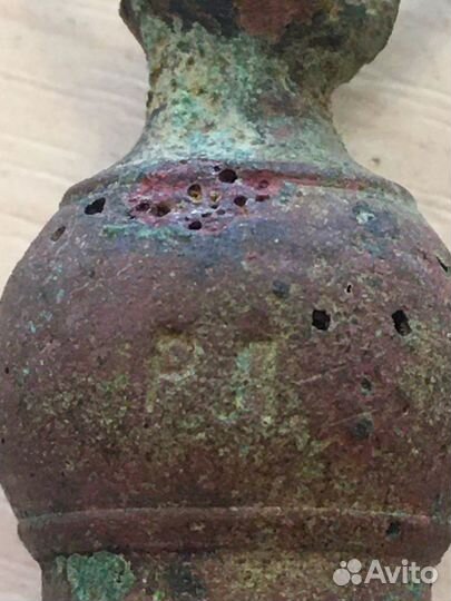 Свисток медный, старинный, с инициалами