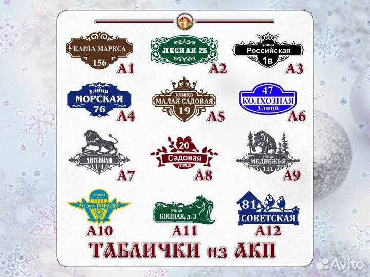 Адресные таблички из металла