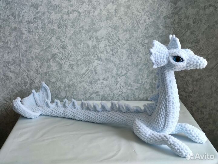 Мягкие вязаные игрушки дракон, корги (ручная раб)