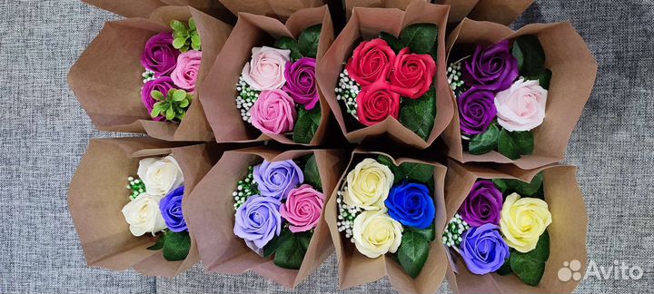 Букеты из мыльных роз