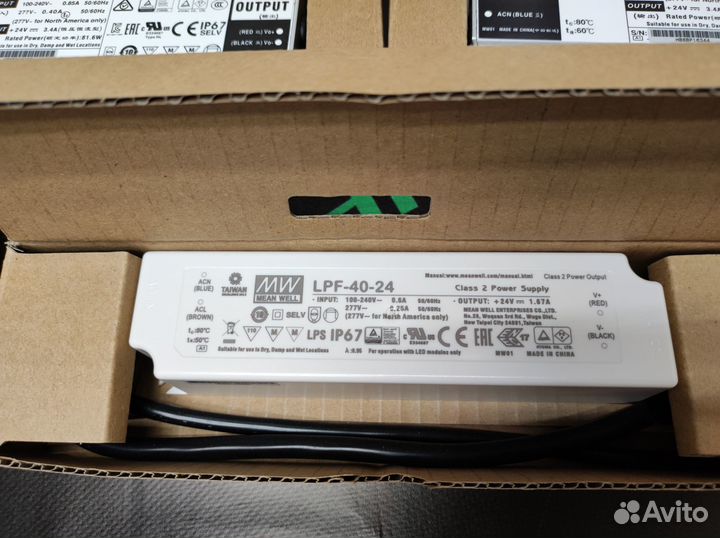 Драйверы Mean Well на 24 вольта от 40 до 2400ватт