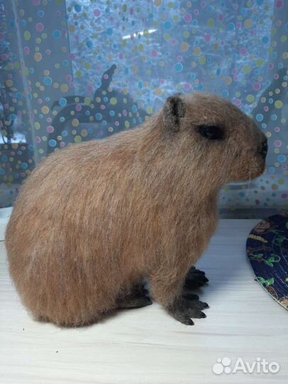 Капибара (водосвинка) - валяная из шерсти.На заказ