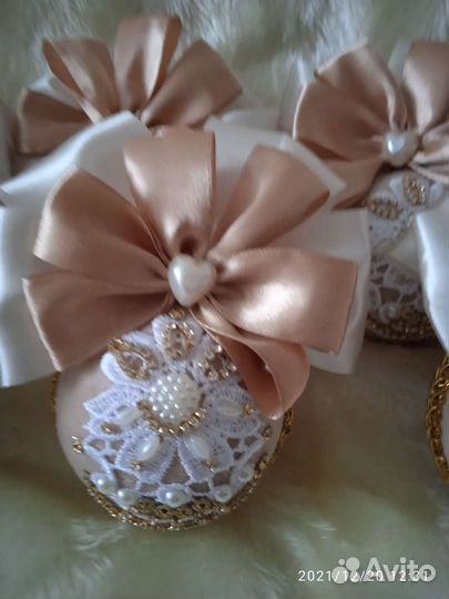 Елочные шары ручной работы диаметром 7 см. 6 штук