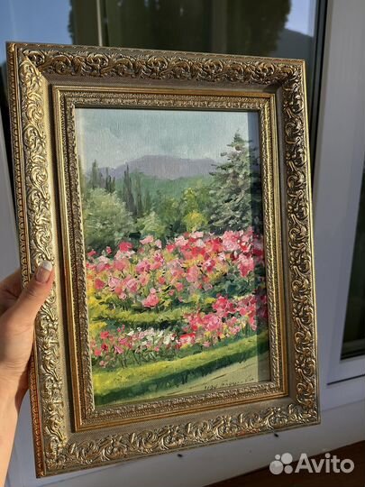 Картина маслом в розарии Никитского сада