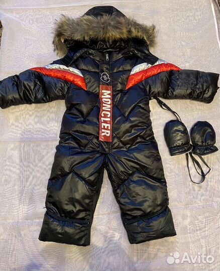 Пуховик для мальчика, зимний комбинезон 76 86