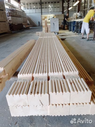 Брус профилированный с чашами по проекту