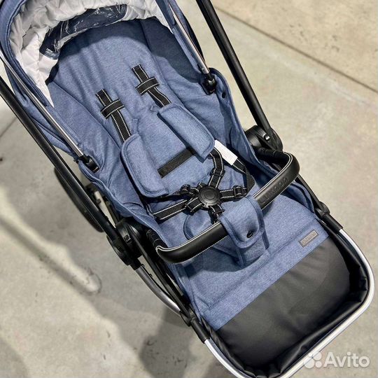 Коляска 3 в 1 Новая стильная (Blue Black)