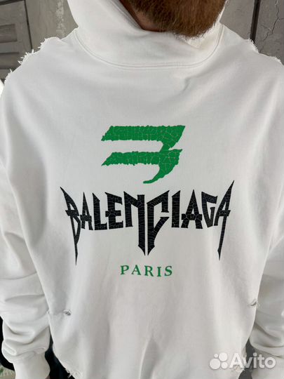 Белое худи мужское