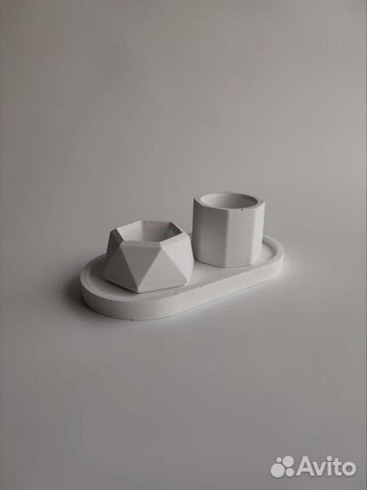 Набор из гипса минимализм поднос белый