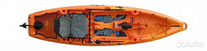 Компактный педальный каяк для рыбалки riot mako 10