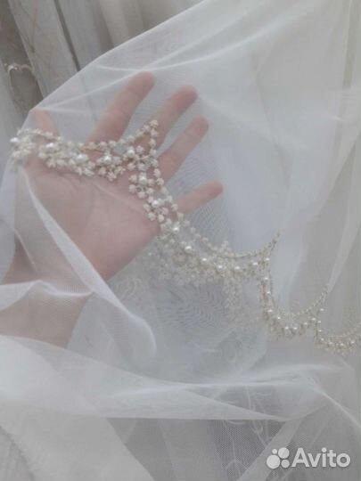 Тюль Царица с бисером