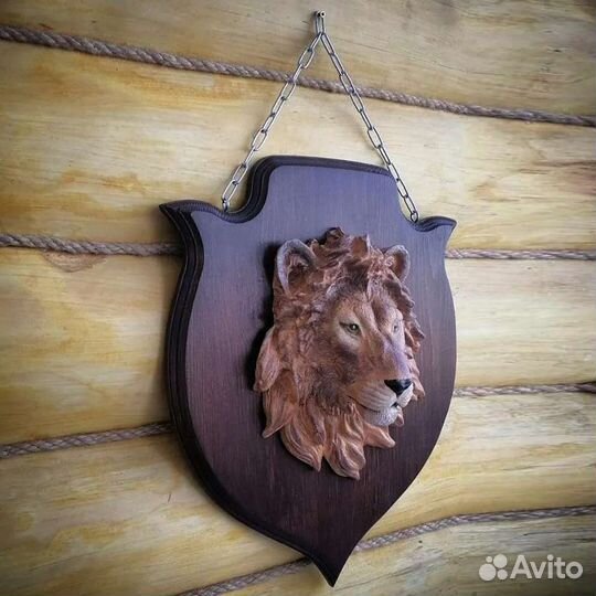 Медальоны лев, медведь, волк на стену