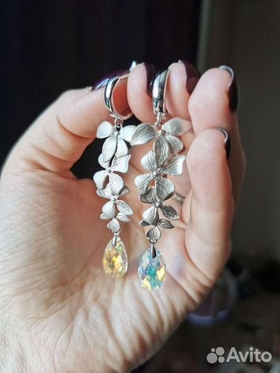 Серьги с кристаллами Swarovski