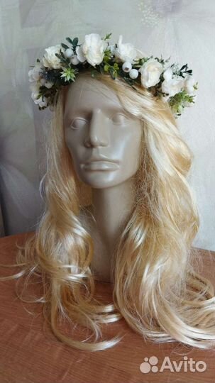 Венок на голову с цветами в стиле бохо