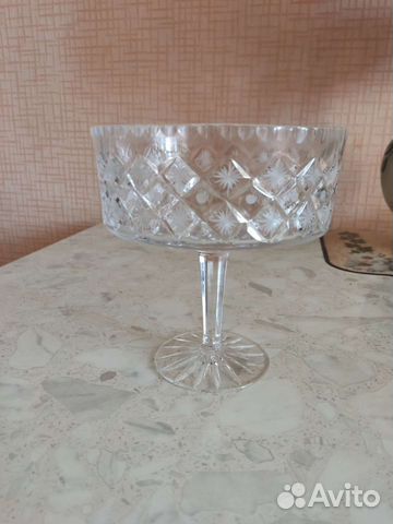 Ваза для фруктов на ножке хрусталь