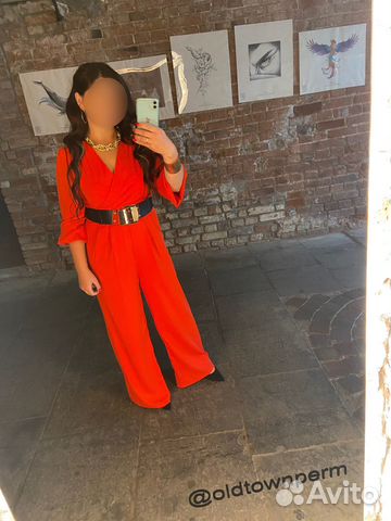 Комбинезон красный женский