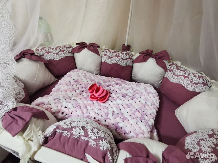 Балдахин и бортики в детскую кроватку