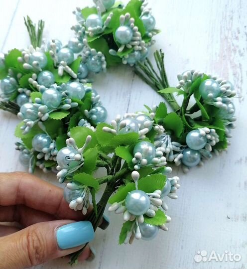 Тычинки с бусиной, искусственные цветочки