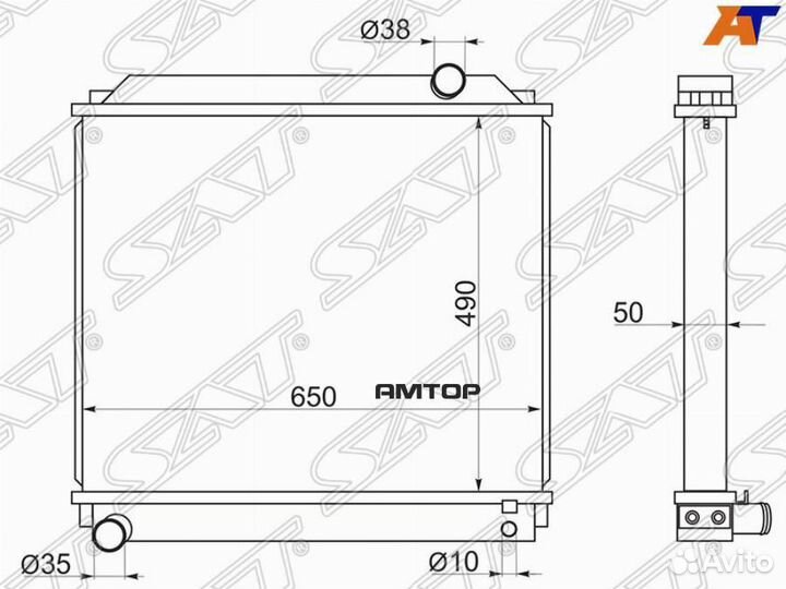 SAT TY0060-2 Радиатор Toyota Dyna 95-11 / ToyoAce