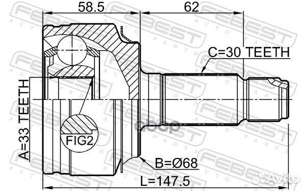 ШРУС наружный 33X68X30 0310-RW24 0310-RW24 Febest