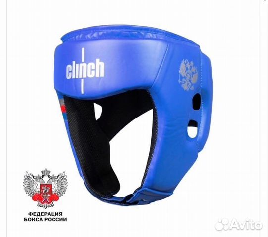Боксерский шлем клинч (синий)