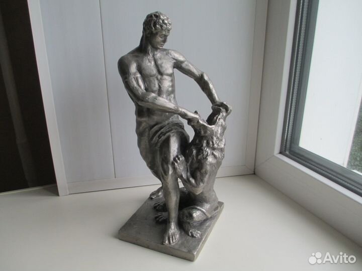 Скульптура СССР Самсон 28 См Силумин