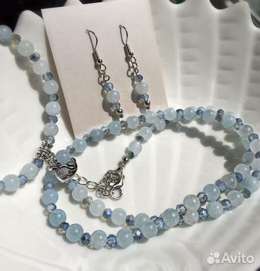 Комплект украшений из натуральных камней