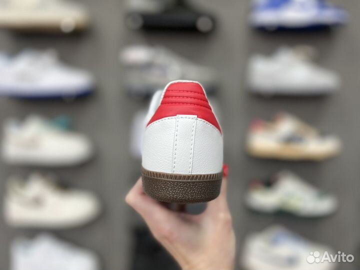 Кроссовки adidas samba originals white RED