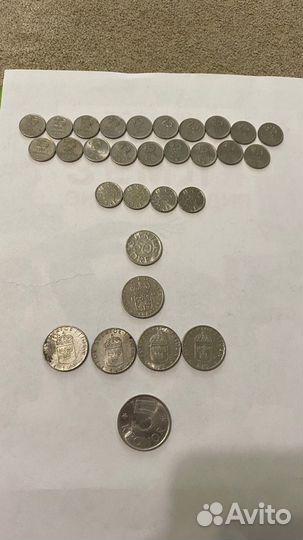 Монеты Швеция старые очень много. разные года