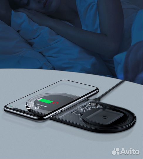 Беспроводное двойное зарядное устройство Baseus