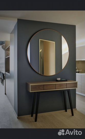 Зеркало настенное круглое в раме