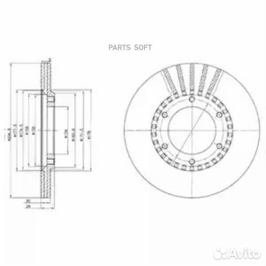 Delphi BG2365 Диск тормозной перед nissan patrol/s