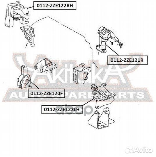 Подушка двигателя правая toyota corolla