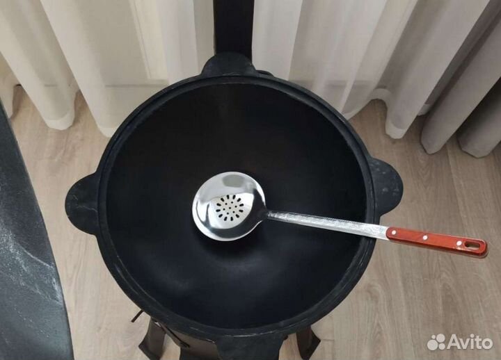 Казан чугунный узбекский и печь с трубой 12литров