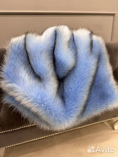Мех искусственный голубой песец