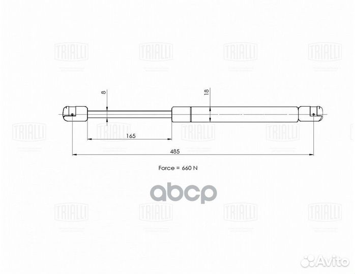 Упор газовый (амортизатор) для а/м Opel Zafira