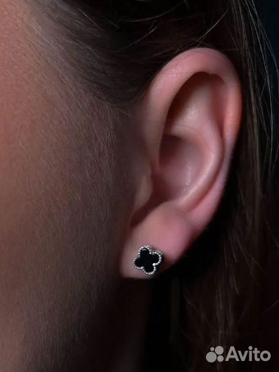 Ювелирный комплект серебро, клевер