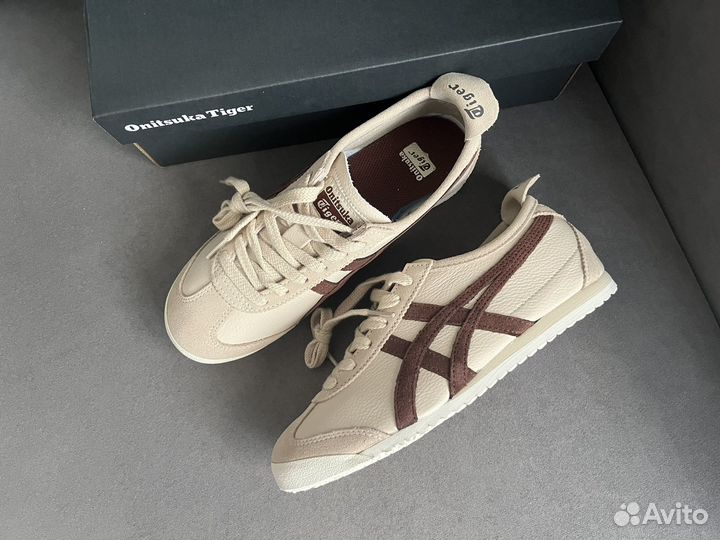 Кроссовки Onitsuka Tiger mexico 66 коричневые