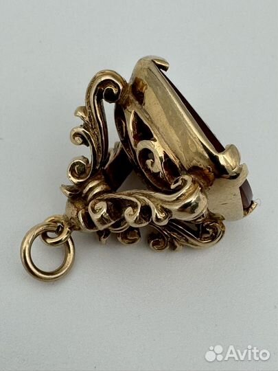 Печать золото 375 гемма сердолик 19 век
