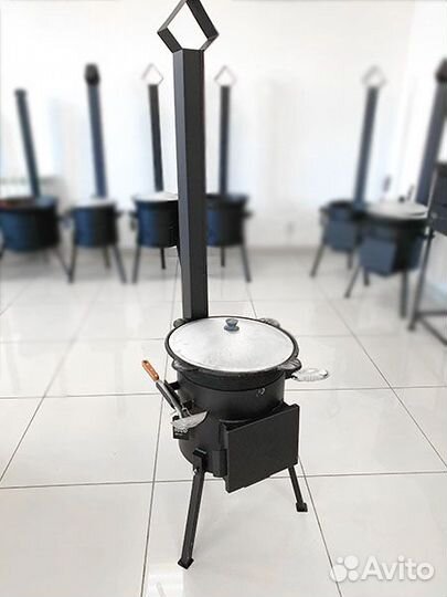 Казан чугунный с Печкой с зольником 12 литров