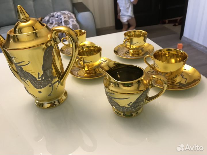 Сервиз кофейный золотой дракон