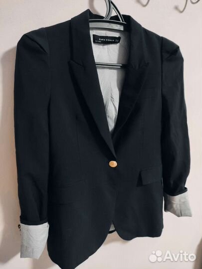 Пиджак zara xs синий