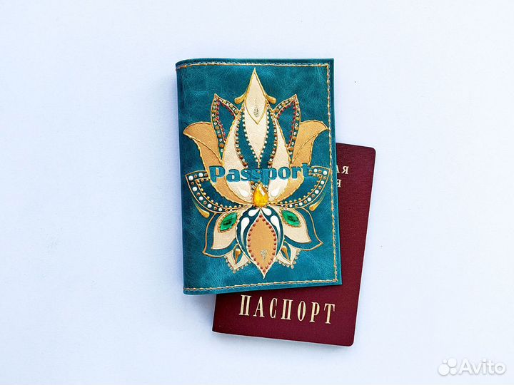 Обложка на паспорт натуральная кожа