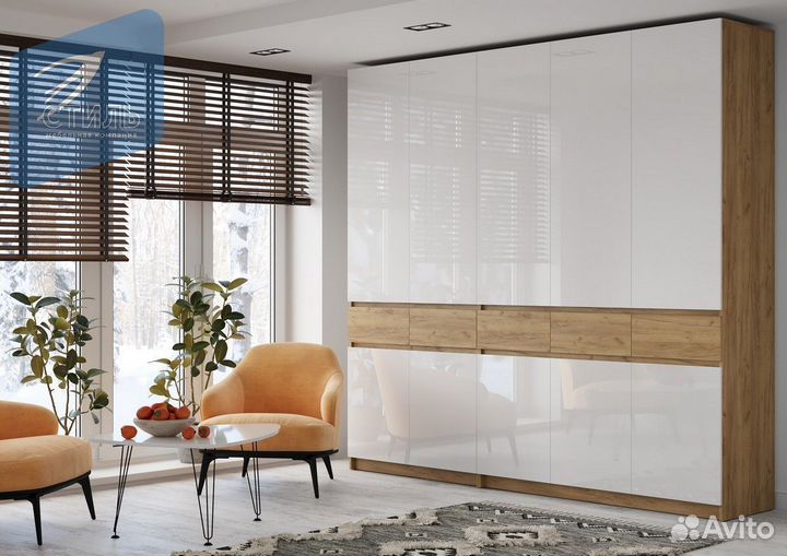 Система хранения шкафы Бостон мдф Белый глянец