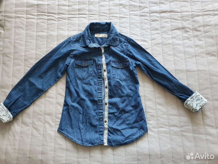 Рубашка на девочку, р.128, б/у 2 раза